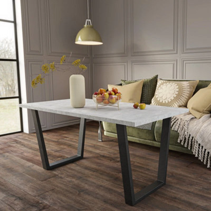 Image of Dining Table Shefa Line Louisville 140 Concrete Grey