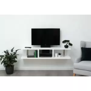 Image of GFW - Polar High Gloss Modern Wall Mounted LED Light tv Unit - White
