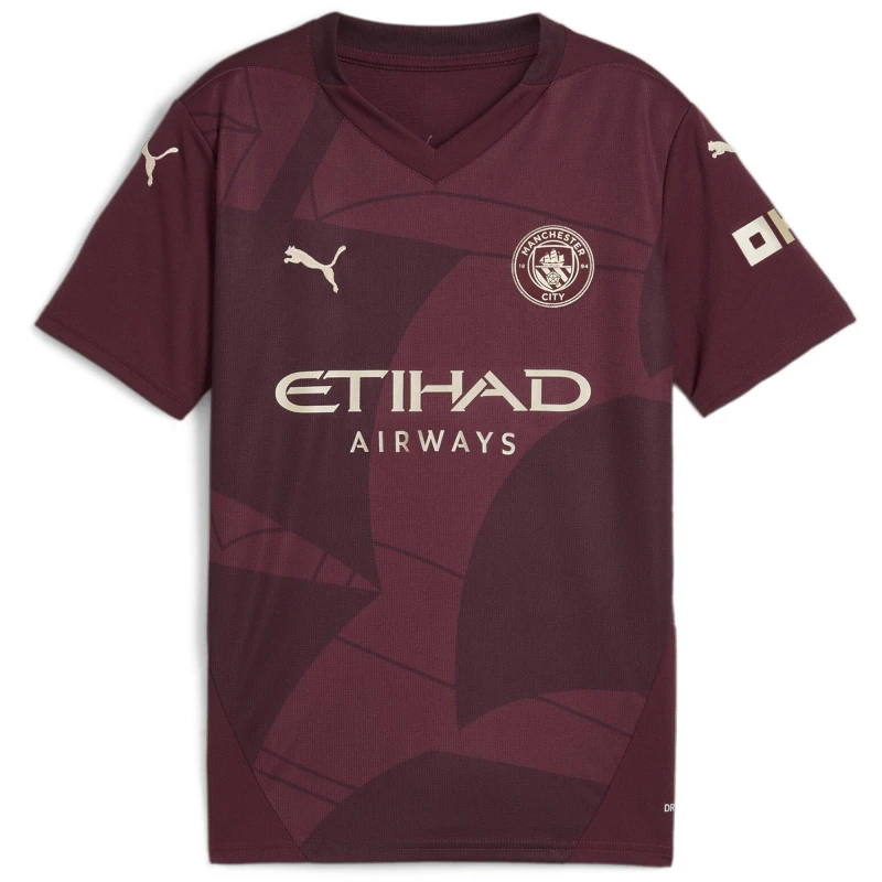 Image of Puma Manchester City Third Shirt 2024 2025 Juniors - Red Red 7 - 8 Years