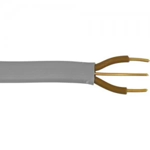 Image of Zexum Grey 1mm 14A Twin Brown Twin and Earth TnE 6242Y Flat PVC Harmonised Lighting Power Cable - 1 Meter
