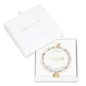 Image of Wellness Gems Gold Howlite 17.5cm Stretch Bracelet 3857