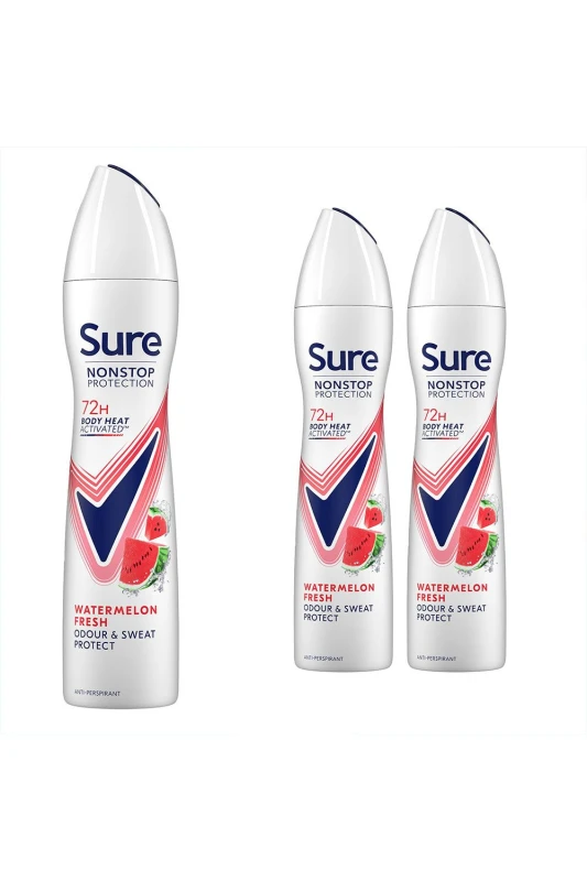 Image of Sure Women 'Antiperspirant' 72H Protection Fresh Advance Deo, 3x250ml White female