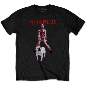 Image of Yungblud - Strawberry Lipstick Unisex Medium T-Shirt - Black