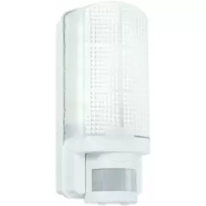 Image of Loops - white IP44 Outdoor Wall Bulkhead Light & 10m pir Motion Sensor 6W Daylight led