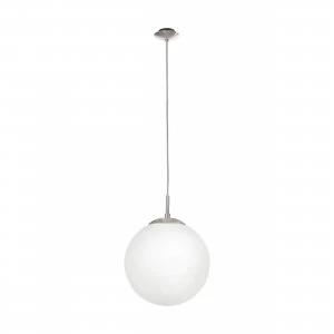 Image of EGLO ES/E27 Globe 250mm Pendant With Matt-Nickel Housing - 85262