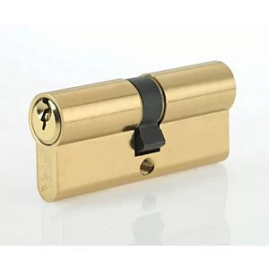 Image of Yale P-ED3030-PB Euro Profile Cylinder Lock - Brass 30 x 10 x 30mm