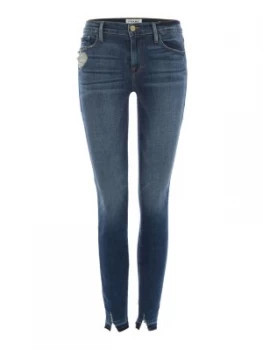 Image of Frame Le Skinny Jeans in Roberts Denim Mid Wash