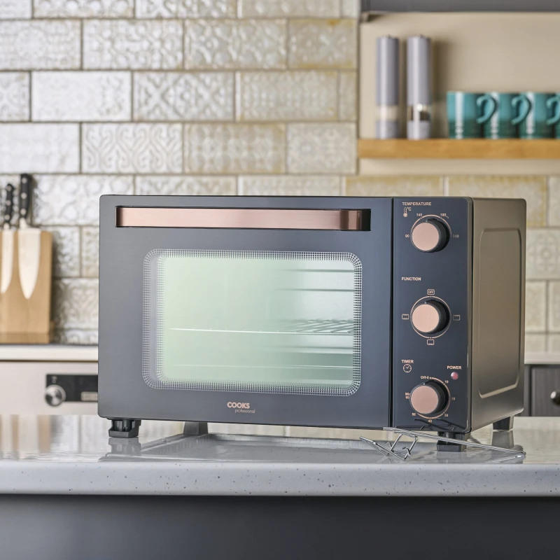 Image of Cooks Professional 28L Mini Oven - Electric Multifunction Countertop Cooker 1500W in Copper Copper Unisex