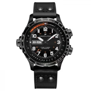 Image of Hamilton Khaki X Mens Ion Plated Black Strap Watch