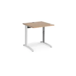 Image of Office Desk Wheelchair Friendly Rectangular Desk 800mm Beech Tops With White Frames TR10
