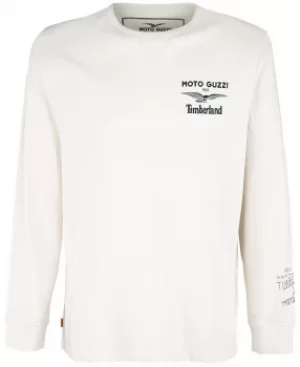 Image of Timberland Moto Guzzi Back Graphic Tee Long-sleeve Shirt beige