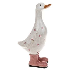 Image of David's Polka Dot Duck Large Pink Ornament