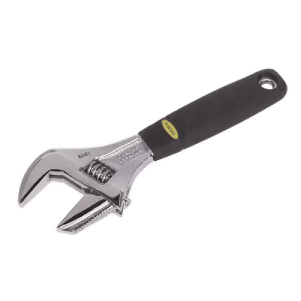 Image of Genuine SEALEY S0854 Adjustable Wrench with Extra-Wide Jaw Capacity 200mm