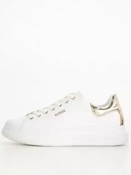Image of Guess Vibo Trainer, White/Gold, Size UK 4 = It/Eu 37, Women