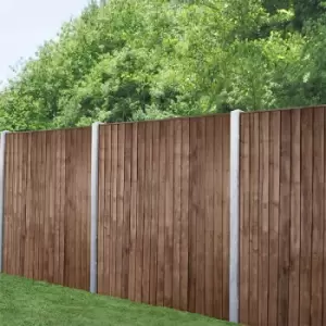 Image of Forest 6' x 6' Brown Pressure Treated Vertical Closeboard Fence Panel (1.83m x 1.85m)
