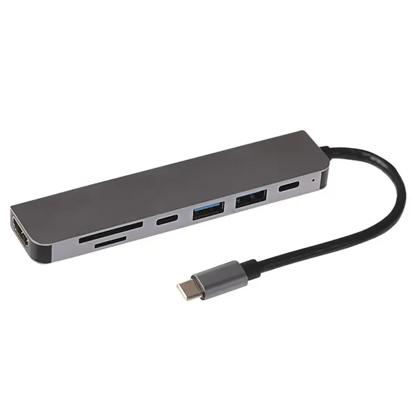 Image of Nikkai Nikkai USB-C Multiport Hub to 2x USB-A 3.0 / HDMI / 2x USB-C / SD & MicroSD Card Reader 346PAM