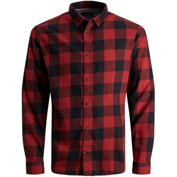 Image of Jack and Jones Gingham Shirt Mens - Red