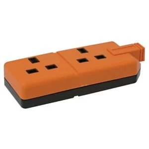 Image of BQ 13A 2 Gang Orange Unswitched Trailing Socket