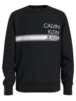 Image of Calvin Klein Jeans Boys Institutional Spray Sweatshirt - Black