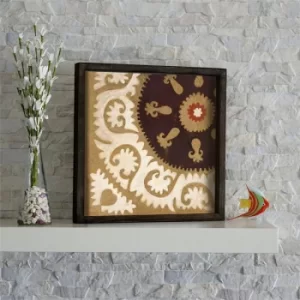 Image of KZM434 Brown Red Beige Orange Decorative Framed MDF Painting
