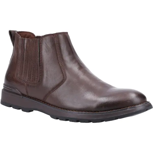 Image of Hush Puppies Mens Gary Leather Pull On Chelsea Ankle Boots - UK 11