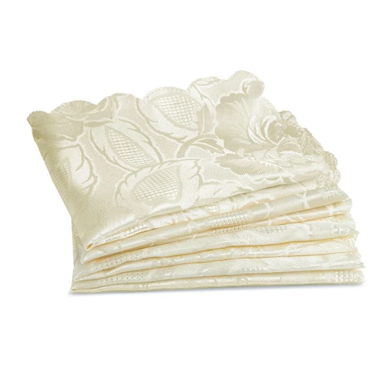 Image of Emma Barclay Jacquard Napkins Soft Polyester Damask Rose Cream unisex ONE SIZE