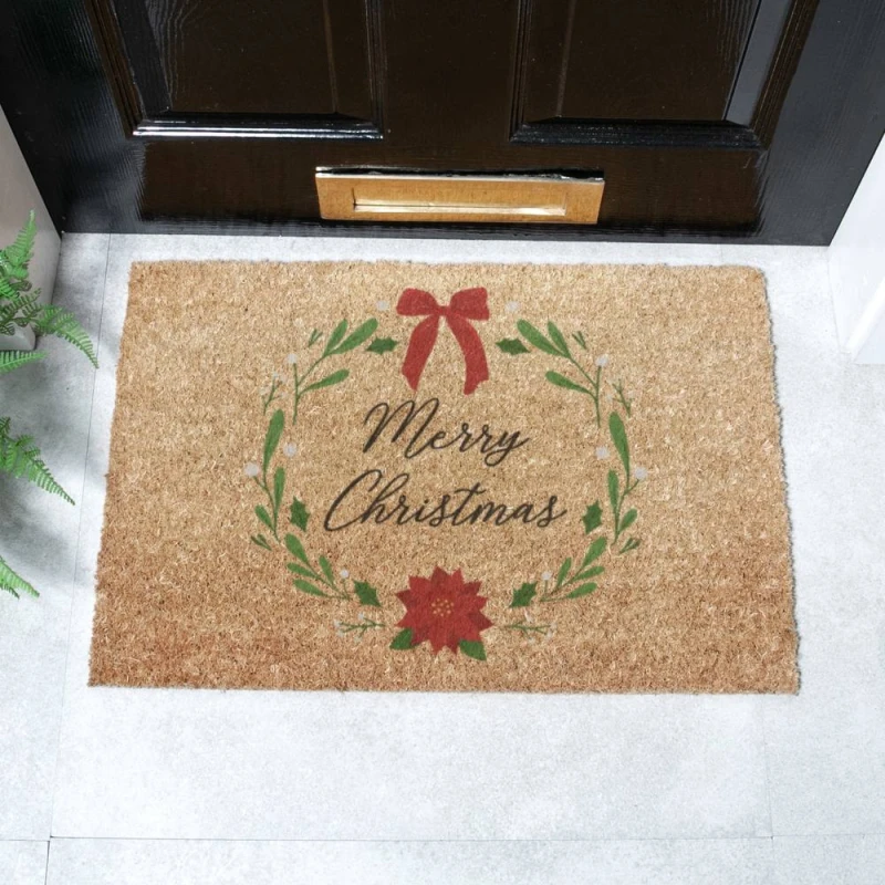 Image of Artsy Mats Winter Wreath Doormat, Brown 6040W-WREATH