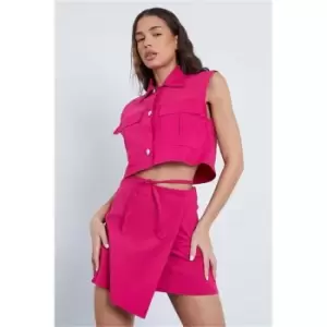 Image of I Saw It First Hot Pink Utility Pocket Waistcoat - Pink