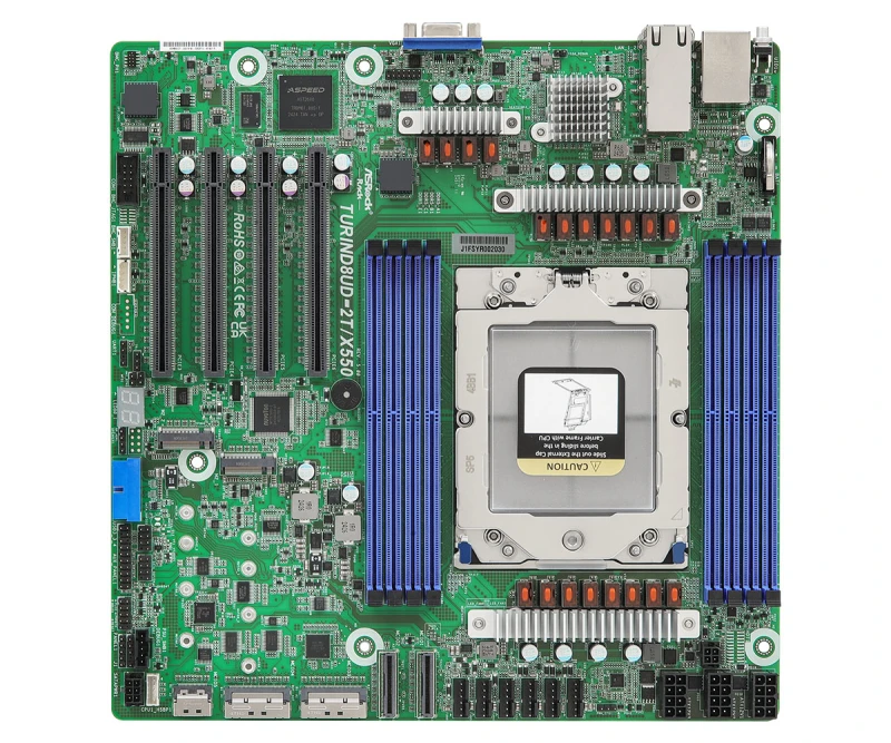 Image of Asrock TURIND8UD-2T/X550 motherboard AMD SoC Socket SP5