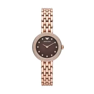 Image of Emporio Armani Womens Two-Hand Rose Gold-Tone Stainless Steel Watch - Rose Gold