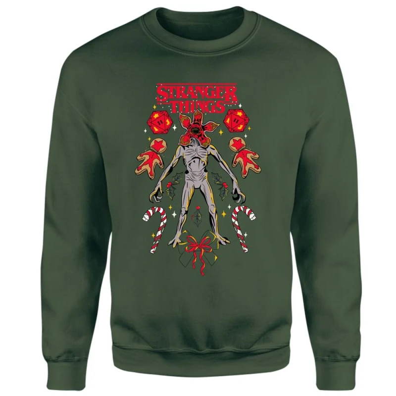 Image of Stranger Things Demogorgon Christmas Christmas Jumper - Green - S