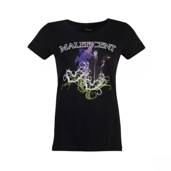 Image of Disney - Maleficent Gel Printed Womens Small T-Shirt - Black