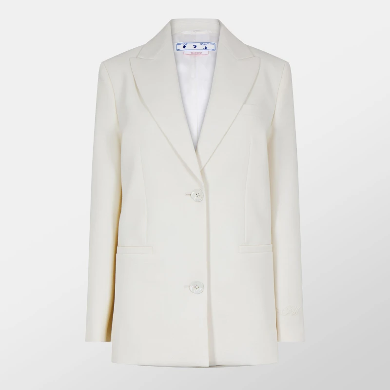 Image of Off White Womens Tmby Wool Blend Softshell Jacket White female 12 (M)