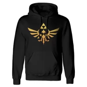 Image of The Legend Of Zelda Unisex Adult Hyrule Logo Pullover Hoodie (L) (Black)