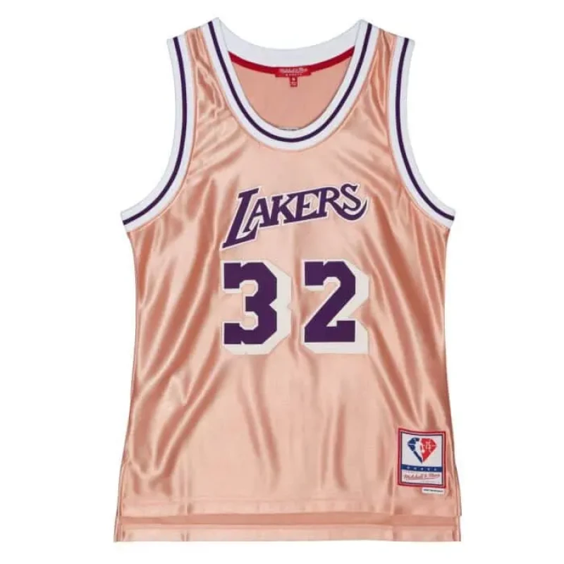 Image of Mitchell & Ness Womens NBA Los Angeles Lakers Jersey Magic Johnson Rose Female M