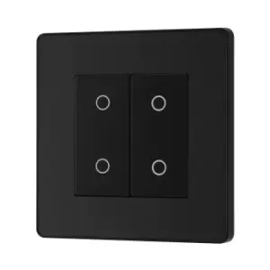 Image of BG Evolve Matt Black 200W Double Touch Dimmer Switch 2-Way Master - PCDMBTDM2B