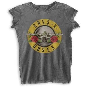 Image of Guns N' Roses - Bullet Logo Womens Medium T-Shirt - Grey