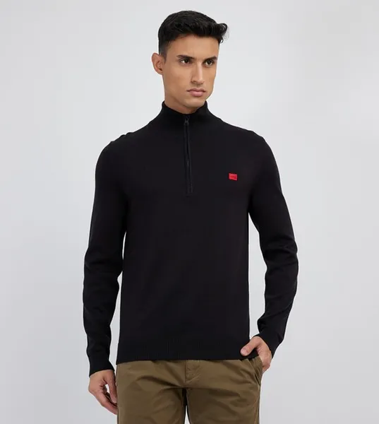 Image of HUGO San Quintus Zip Knit Black M