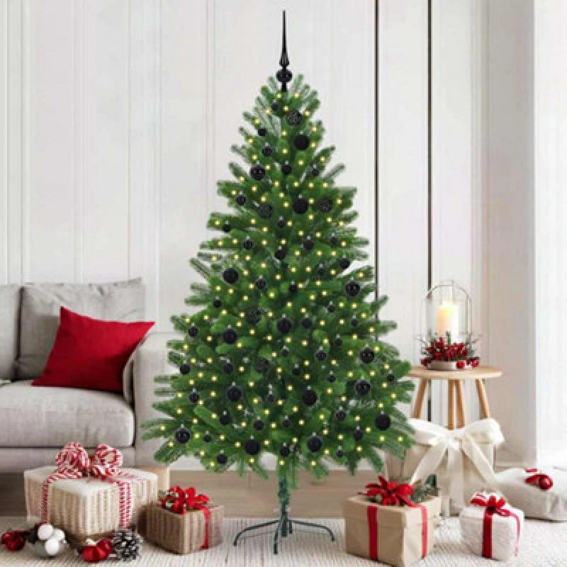 Image of Vidaxl Christmas Tree With 300 Leds With Stand Green 180 Cm Pe