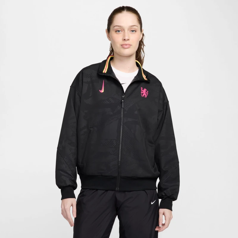 Image of Nike Chelsea Strike Third Anthem Jacket 2024 2025 Womens - Black 8