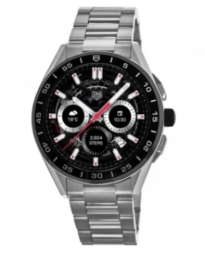 Image of Tag Heuer Connected Modular 45 Black Chronograph Dial Stainless Steel Mens Watch SBG8A10.BA0646 SBG8A10.BA0646