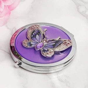 Image of Sophia Silver & Purple Epoxy Butterfly Compact
