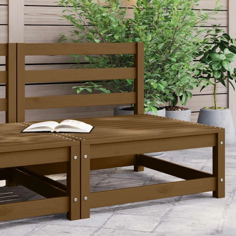 Image of VIDAXL Garden Middle Sofa Honey Brown Solid Wood Pine Vidaxl 8720286354865