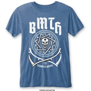 Image of Bring Me The Horizon - Crooked Young Unisex Medium T-Shirt - Blue