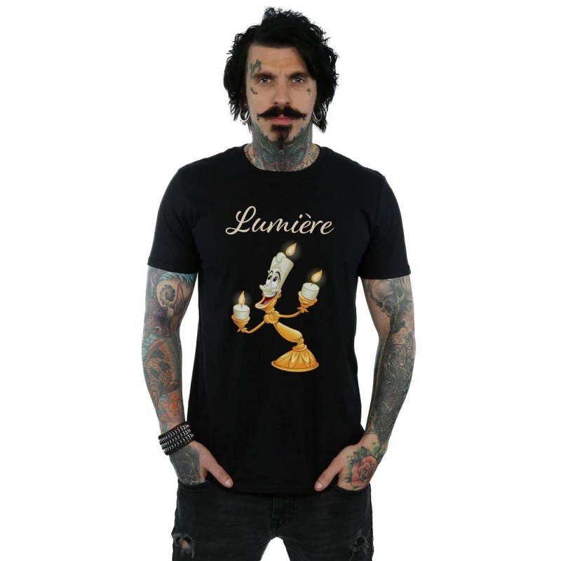 Image of Disney Men Beauty And The Beast Be Our Guest T-Shirt in Black Size: Small Black S Male 5059114948215