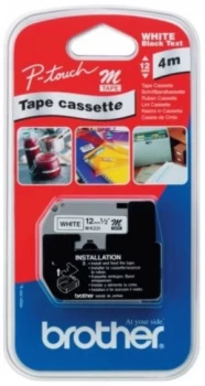 Image of Brother P-touch Tape - 12mm - Black on White - MK231SBZ