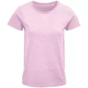 Image of SOLS Womens/Ladies Crusader Heather Organic T-Shirt (S) (Pink)