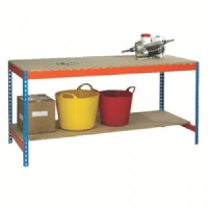 Image of Slingsby Blue and Orange Workbench With Lower Shelf L1800xW750xD900mm 378931
