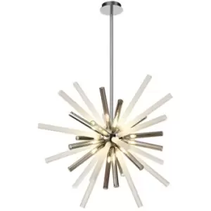 Image of Luminosa Lighting - Ceiling Pendant 16 Light G9, Smoked & Frosted, Polished Chrome
