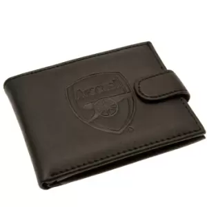Image of Arsenal FC RFID Embossed Leather Wallet (One Size) (Black)